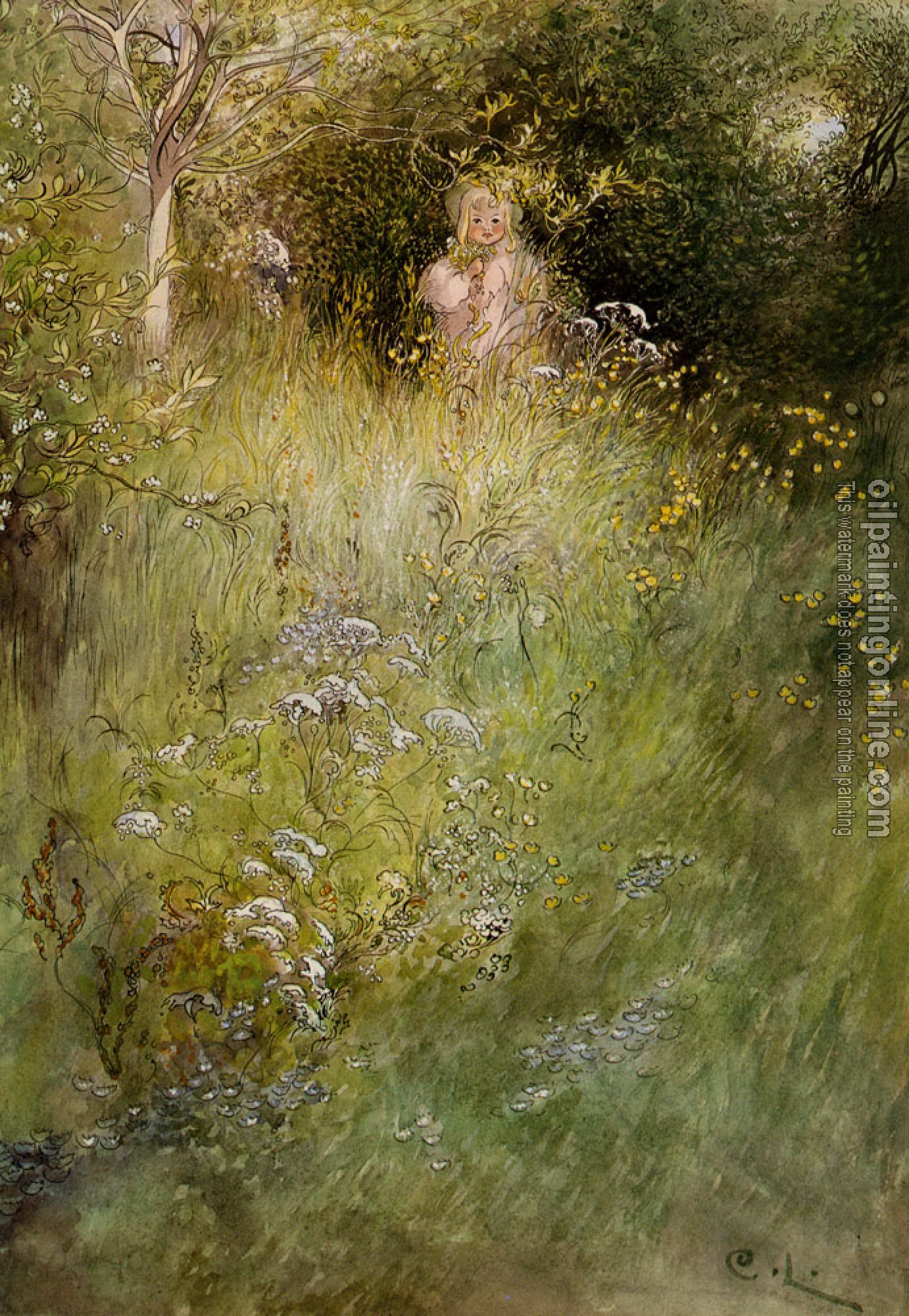 Larsson, Carl - A Fairy, or Kersti, and a View of a Meadow